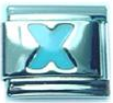 Light blue letter X - Italian charm - Click Image to Close